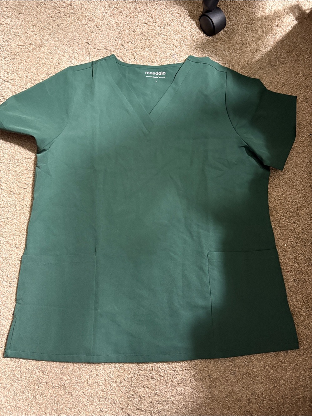 Mandala Green Scrub Top Size Large